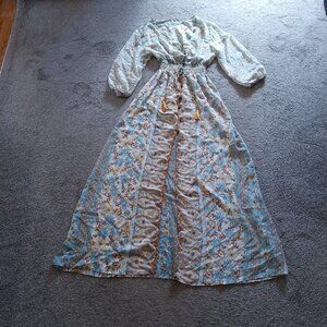 LONG FLORAL BOHO WRAP TOP